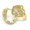 Argolla Huggie 02.217.0095.15 Oro Laminado, Diseño de Corazón, con Blanca Zirconia Cubica, Pulido, Tono Dorado