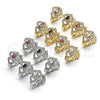 Argolla Huggie 02.217.0095.15 Oro Laminado, Diseño de Corazón, con Blanca Zirconia Cubica, Pulido, Tono Dorado