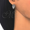 Argolla Huggie 02.217.0093.5.15 Rodio Laminado, con Zirconia Cubica Granate y Blanca, Pulido, Rodinado