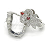 Argolla Huggie 02.217.0093.5.15 Rodio Laminado, con Zirconia Cubica Granate y Blanca, Pulido, Rodinado