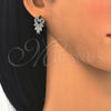 Argolla Huggie 02.217.0093.6.15 Rodio Laminado, con Zirconia Cubica Negro y Blanca, Pulido, Rodinado