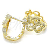 Argolla Huggie 02.217.0094.15 Oro Laminado, con Zirconia Cubica Blanca, Pulido, Tono Dorado