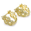 Argolla Huggie 02.217.0094.15 Oro Laminado, con Zirconia Cubica Blanca, Pulido, Tono Dorado