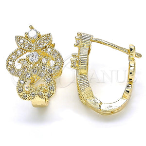 Argolla Huggie 02.217.0094.15 Oro Laminado, con Zirconia Cubica Blanca, Pulido, Tono Dorado
