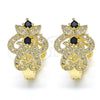 Argolla Huggie 02.217.0094.3.15 Oro Laminado, con Negro and Blanca Zirconia Cubica, Pulido, Tono Dorado