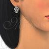 Argolla Huggie 02.217.0094.5.15 Rodio Laminado, con Zirconia Cubica Granate y Blanca, Pulido, Rodinado