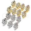 Argolla Huggie 02.217.0094.5.15 Rodio Laminado, con Zirconia Cubica Granate y Blanca, Pulido, Rodinado