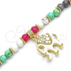 Pulsera de Dije 03.63.1909.1.08 Oro Laminado, con Blanca Cristal, Esmaltado Blanco, Tono Dorado (06 MM Thickness, 8 Inches Length)