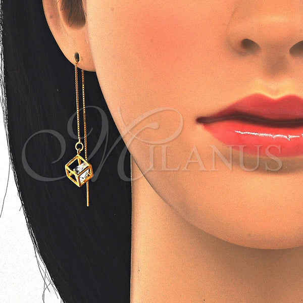 Arete Violador 02.183.0024 Plata Rodinada, con Zirconia Cubica Blanca, Pulido, Tono Dorado