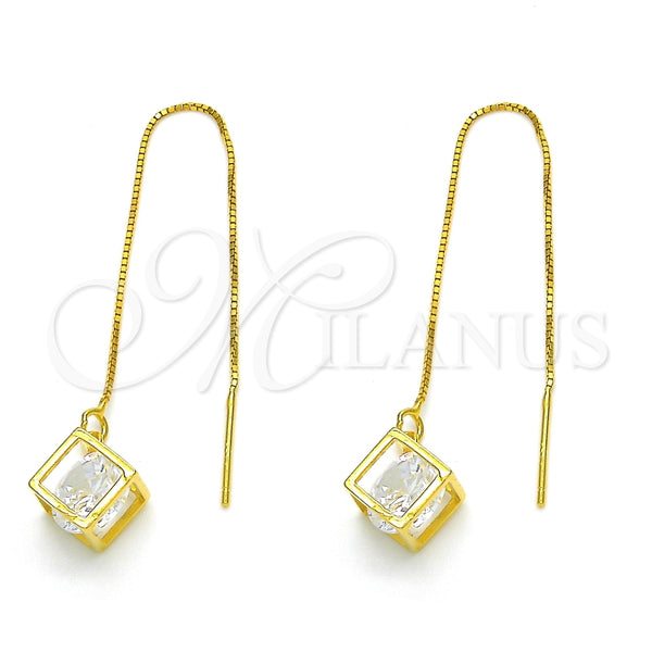 Arete Violador 02.183.0024 Plata Rodinada, con Zirconia Cubica Blanca, Pulido, Tono Dorado
