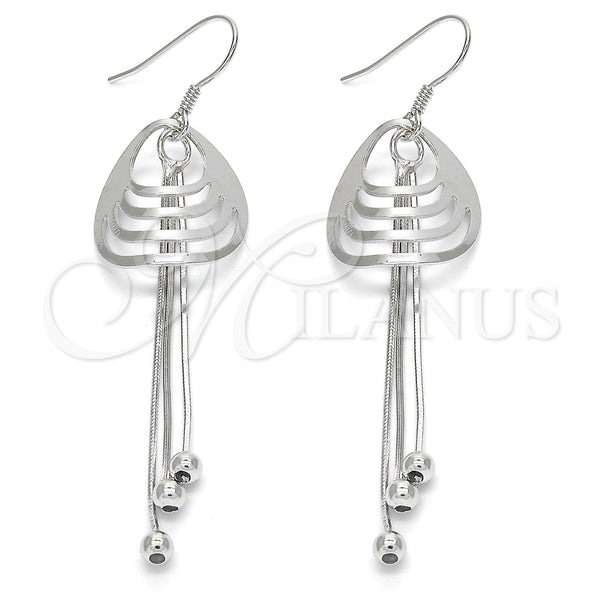 Arete Largo 02.183.0030 Plata Rodinada, Pulido, Rodinado