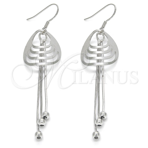 Arete Largo 02.183.0030 Plata Rodinada, Pulido, Rodinado