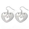 Arete Colgante 02.183.0033 Plata Rodinada, Diseño de Corazón, Pulido, Rodinado