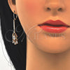 Arete Largo 02.210.0170 Oro Laminado, Diseño de Gota, con Blanca Zirconia Cubica, Pulido, Tono Dorado