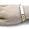 Pulsera con Placa 03.168.0022.09 Oro Laminado, Pulido, Tono Dorado (09 MM Thickness, 9 Inches Length)