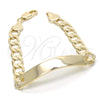 Pulsera con Placa 03.168.0024.09 Oro Laminado, Pulido, Tono Dorado (09 MM Thickness, 9 Inches Length)