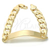 Pulsera con Placa 03.168.0025.09 Oro Laminado, Pulido, Tono Dorado (12 MM Thickness, 9 Inches Length)