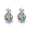 Arete Dormilona 02.332.0042.10 Plata Rodinada, con Cristal Multicolor, Pulido, Rodinado