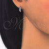 Argolla Huggie 02.332.0003.12 Plata Rodinada, con Micro Pave Blanca, Pulido, Rodinado