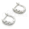 Argolla Huggie 02.332.0003.12 Plata Rodinada, con Micro Pave Blanca, Pulido, Rodinado