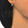 Argolla Huggie 02.332.0007.15 Plata Rodinada, Diseño de Mariposa, con Micro Pave Blanca, Pulido, Rodinado