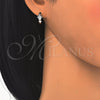 Argolla Huggie 02.332.0008.15 Plata Rodinada, Diseño de Tortuga, con Micro Pave Blanca y Zirconia Cubica Blanca, Pulido, Rodinado