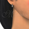 Argolla Huggie 02.332.0009.15 Plata Rodinada, con Zirconia Cubica Blanca, Pulido, Rodinado