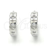Argolla Huggie 02.332.0009.15 Plata Rodinada, con Zirconia Cubica Blanca, Pulido, Rodinado