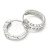 Argolla Huggie 02.332.0009.15 Plata Rodinada, con Zirconia Cubica Blanca, Pulido, Rodinado
