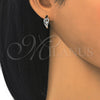 Argolla Huggie 02.332.0012.15 Plata Rodinada, Diseño de Corazón, con Micro Pave Blanca, Pulido, Rodinado
