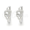 Argolla Huggie 02.332.0012.15 Plata Rodinada, Diseño de Corazón, con Micro Pave Blanca, Pulido, Rodinado