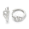 Argolla Huggie 02.332.0012.15 Plata Rodinada, Diseño de Corazón, con Micro Pave Blanca, Pulido, Rodinado