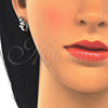 Argolla Huggie 02.332.0016.12 Plata Rodinada, Diseño de Oja, con Zirconia Cubica Blanca, Pulido, Rodinado