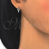 Argolla Huggie 02.332.0017.12 Plata Rodinada, con Micro Pave Blanca, Pulido, Rodinado