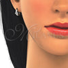Argolla Huggie 02.332.0020.12 Plata Rodinada, con Micro Pave Blanca, Pulido, Rodinado