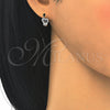 Argolla Huggie 02.332.0021.15 Plata Rodinada, con Micro Pave Blanca, Pulido, Rodinado