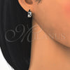Argolla Huggie 02.332.0039.12 Plata Rodinada, con Micro Pave Blanca, Pulido, Rodinado