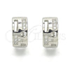 Argolla Huggie 02.332.0039.12 Plata Rodinada, con Micro Pave Blanca, Pulido, Rodinado