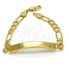 Pulsera con Placa 03.334.0004.06 Oro Laminado, Pulido, Tono Dorado (05 MM Thickness, 6 Inches Length)
