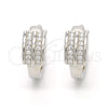 Argolla Huggie 02.175.0139.15 Plata Rodinada, con Blanca Micro Pave, Pulido, Rodinado