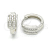 Argolla Huggie 02.175.0139.15 Plata Rodinada, con Blanca Micro Pave, Pulido, Rodinado