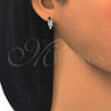 Argolla Huggie 02.175.0138.15 Plata Rodinada, con Zirconia Cubica Blanca, Pulido, Rodinado