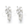 Argolla Huggie 02.175.0138.15 Plata Rodinada, con Zirconia Cubica Blanca, Pulido, Rodinado