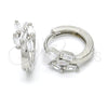 Argolla Huggie 02.175.0138.15 Plata Rodinada, con Zirconia Cubica Blanca, Pulido, Rodinado