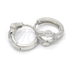 Argolla Huggie 02.175.0144.15 Plata Rodinada, Diseño de Corazón, con Micro Pave Blanca, Pulido, Rodinado