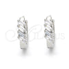 Argolla Huggie 02.175.0146.15 Plata Rodinada, con Zirconia Cubica Blanca, Pulido, Rodinado
