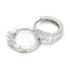 Argolla Huggie 02.175.0146.15 Plata Rodinada, con Zirconia Cubica Blanca, Pulido, Rodinado