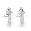 Argolla Huggie 02.175.0148.15 Plata Rodinada, con Zirconia Cubica Blanca, Pulido, Rodinado