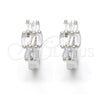 Argolla Huggie 02.175.0151.15 Plata Rodinada, con Zirconia Cubica Blanca, Pulido, Rodinado