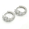 Argolla Huggie 02.175.0151.15 Plata Rodinada, con Zirconia Cubica Blanca, Pulido, Rodinado